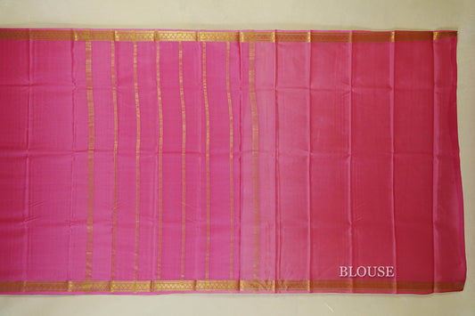 Pink Mysore Silk Saree blouse