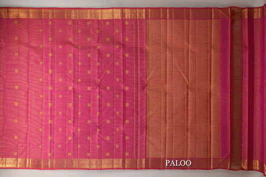 Orangish Pink Vintage Kanjivaram Silk Saree by Shreenivas Silks PSSR019650