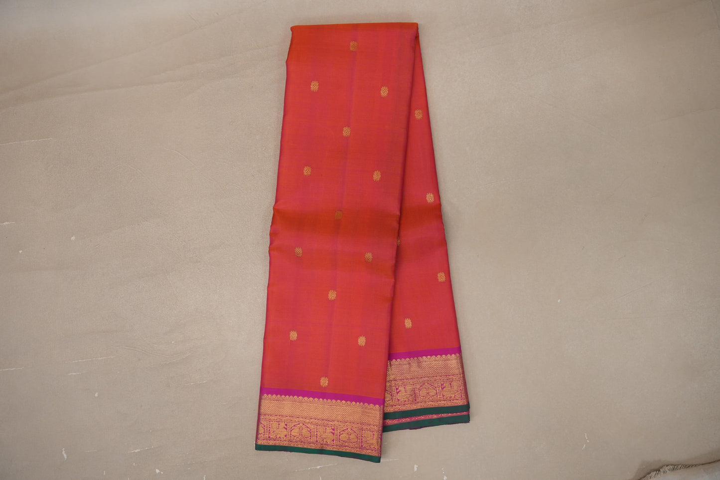 Dual Tone of Orange and Pink  Vintage Kanjivaram Silk Saree  online