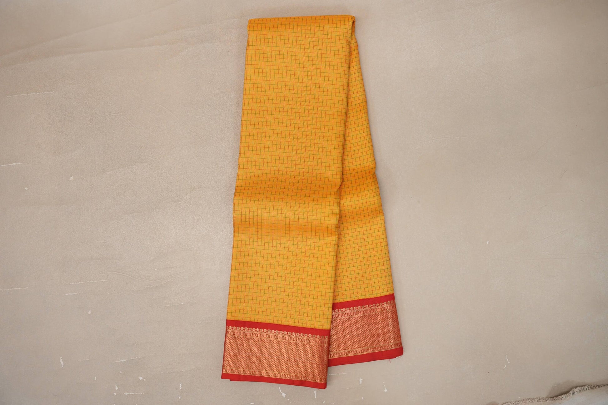 Bright Yellow Vintage Kanjivaram Silk Saree online