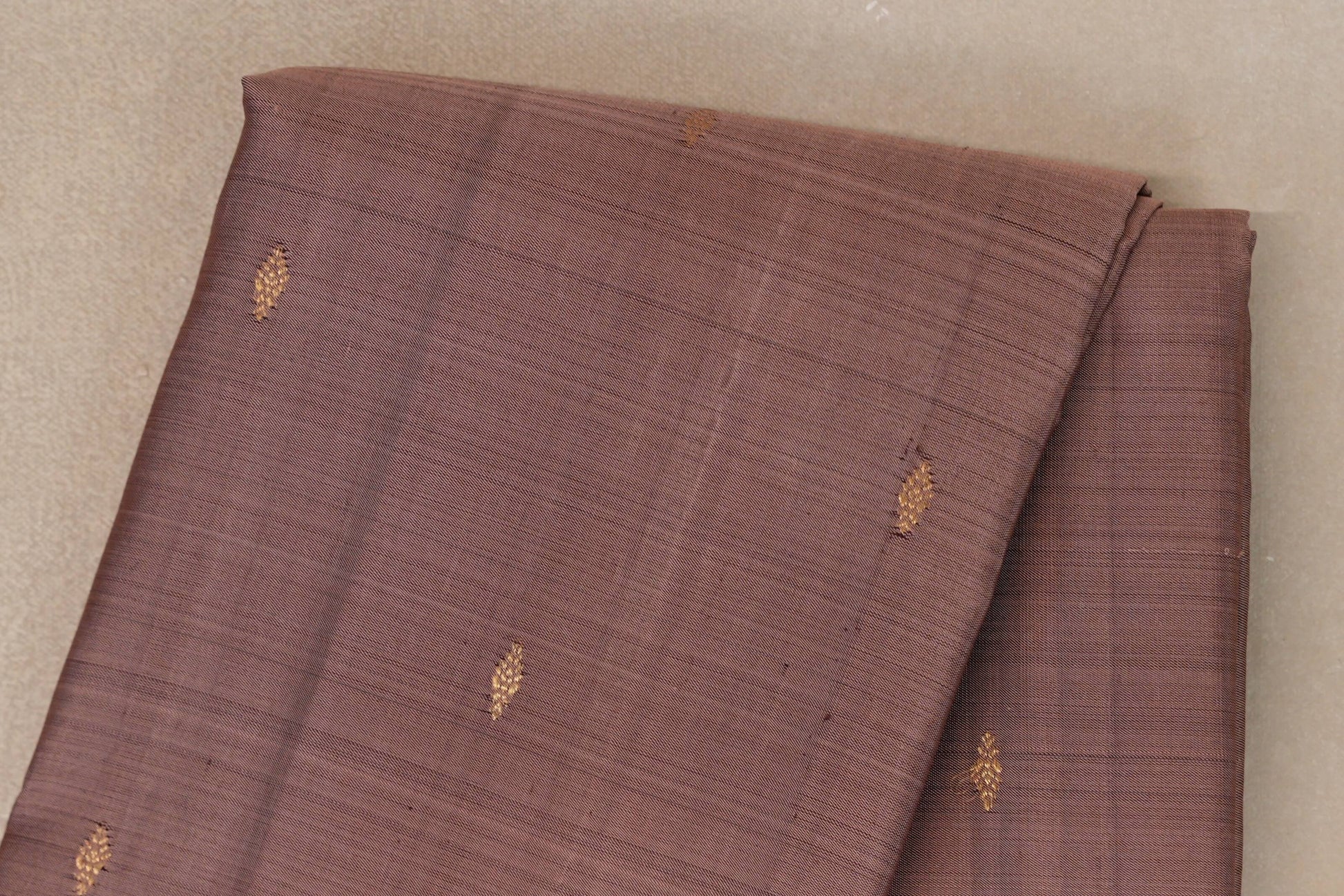 Light Coffee Brown Vintage Kanjivaram Silk Saree body zoom