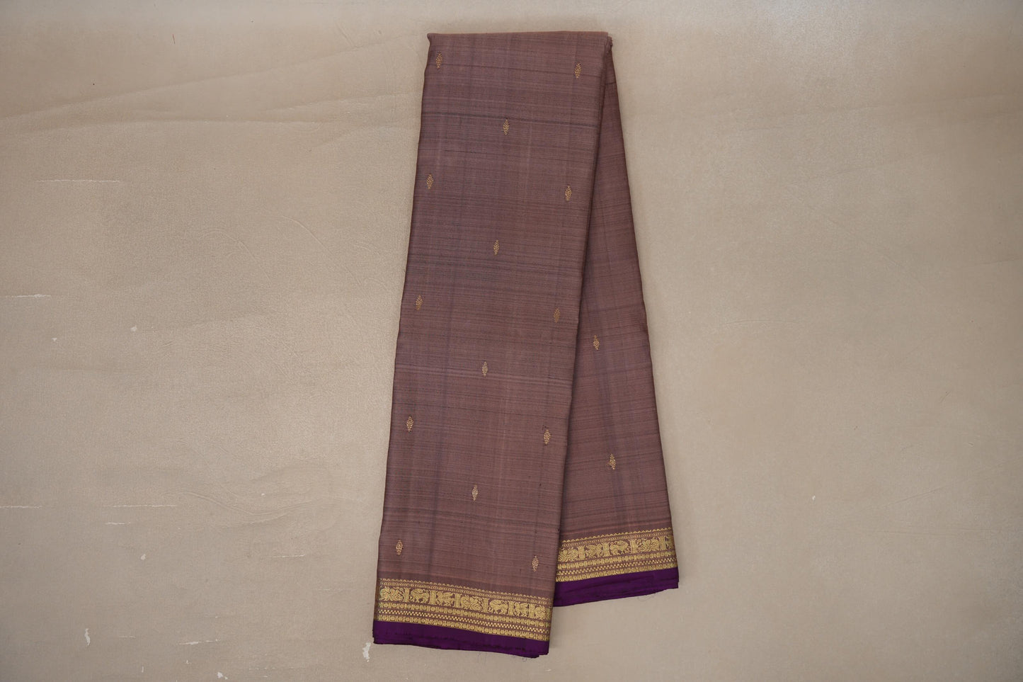 Light Coffee Brown Vintage Kanjivaram Silk Saree online
