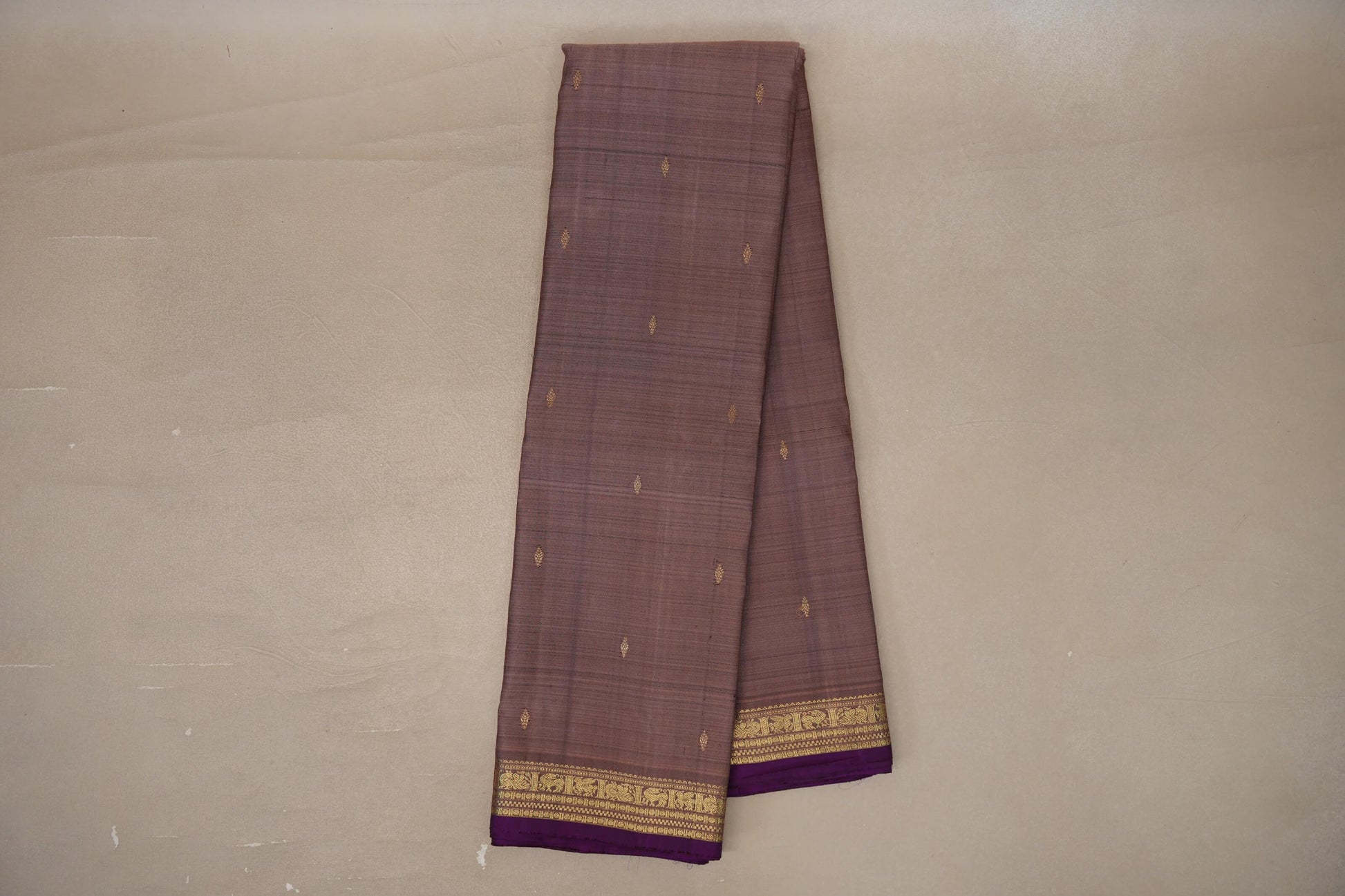 Light Coffee Brown Vintage Kanjivaram Silk Saree online