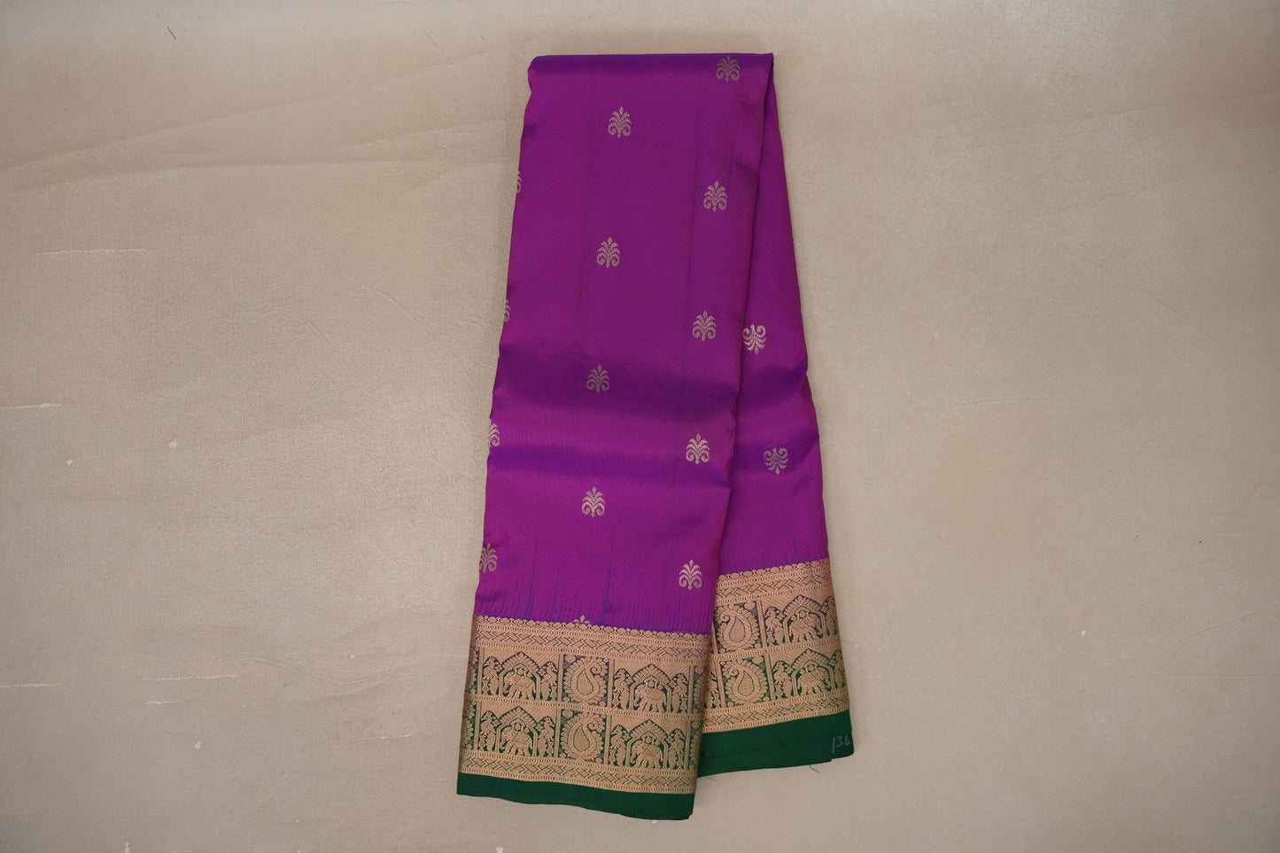Dual Tone of Bright Magenta and Blue Light Weight Kanchipuram Silk Saree online
