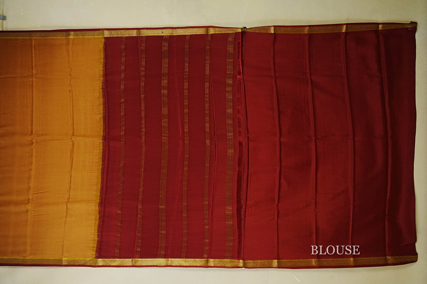 Light Coffee Brown Mysore Silk Saree blouse