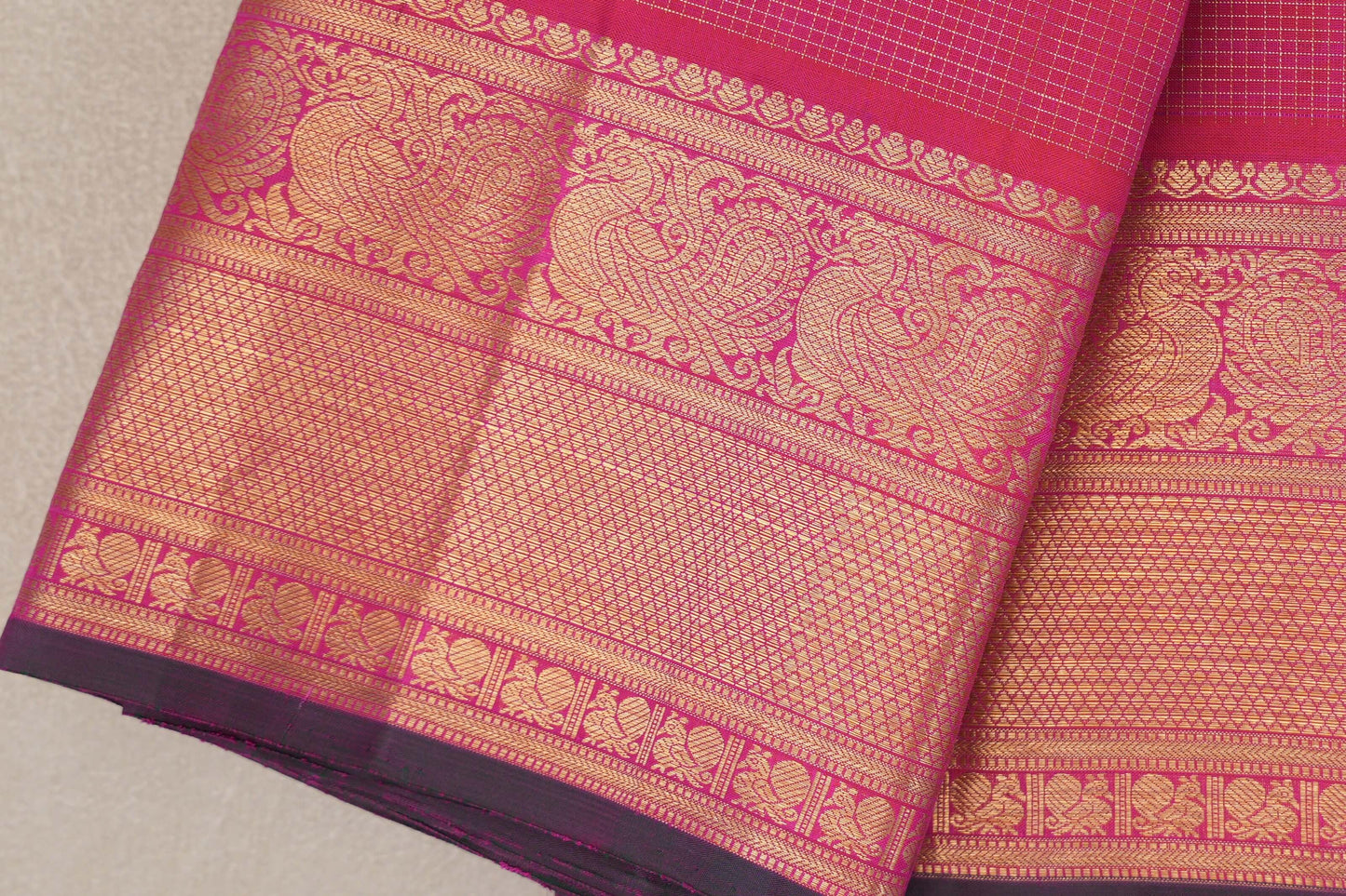 Orangish Pink Vintage Kanjivaram Silk Saree by Shreenivas Silks PSSR019668