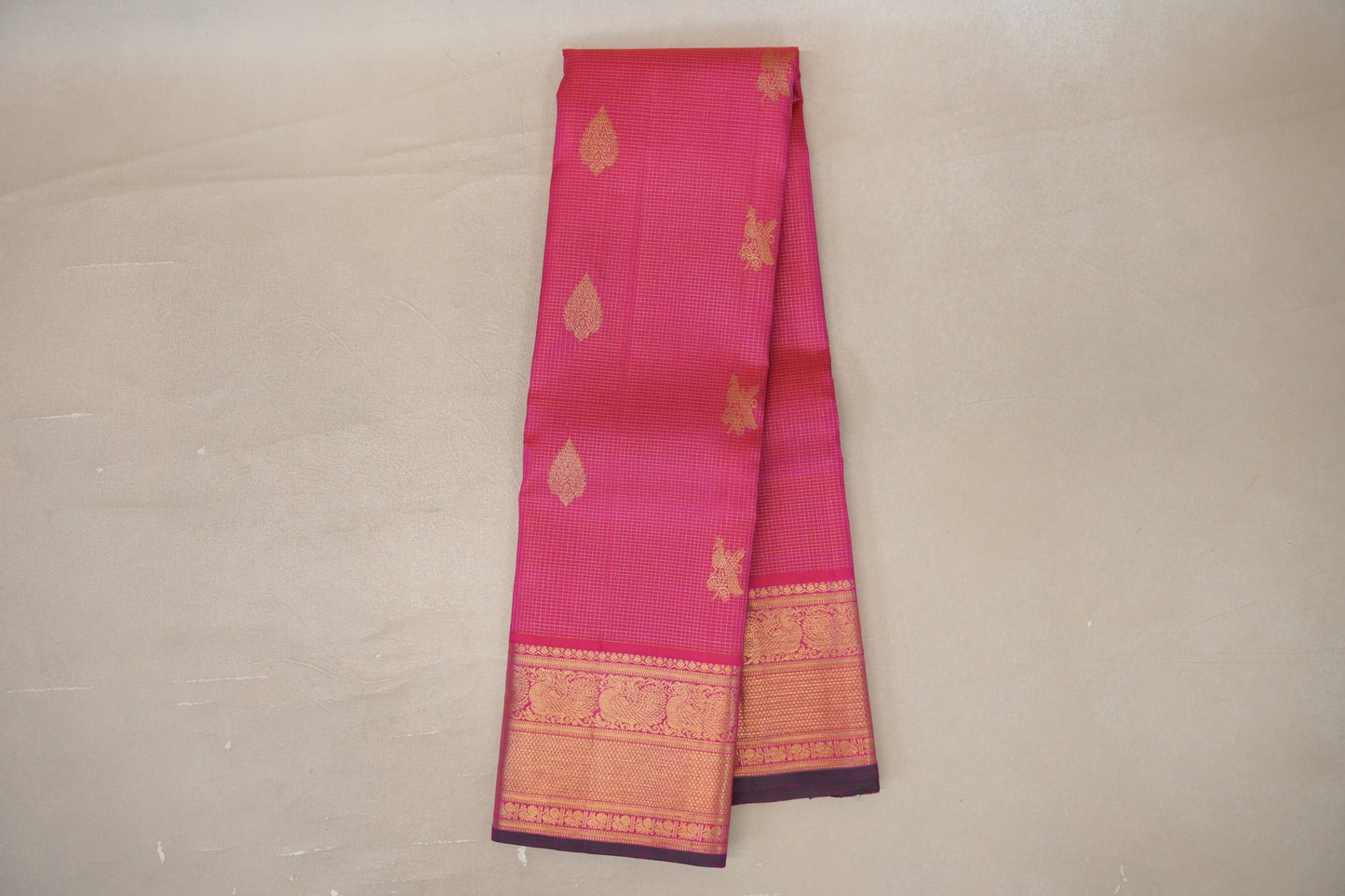 Orangish Pink Vintage Kanjivaram Silk Saree by Shreenivas Silks PSSR019668
