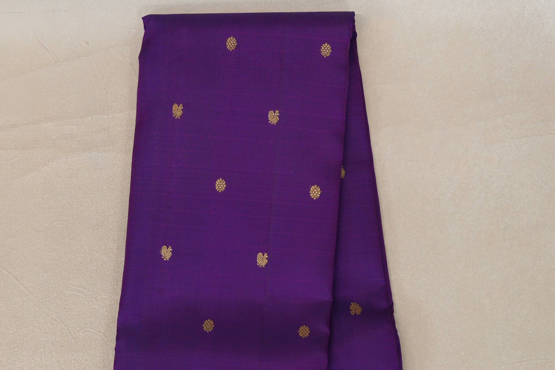 Deep Violet Purple Vintage Kanjivaram Silk Saree