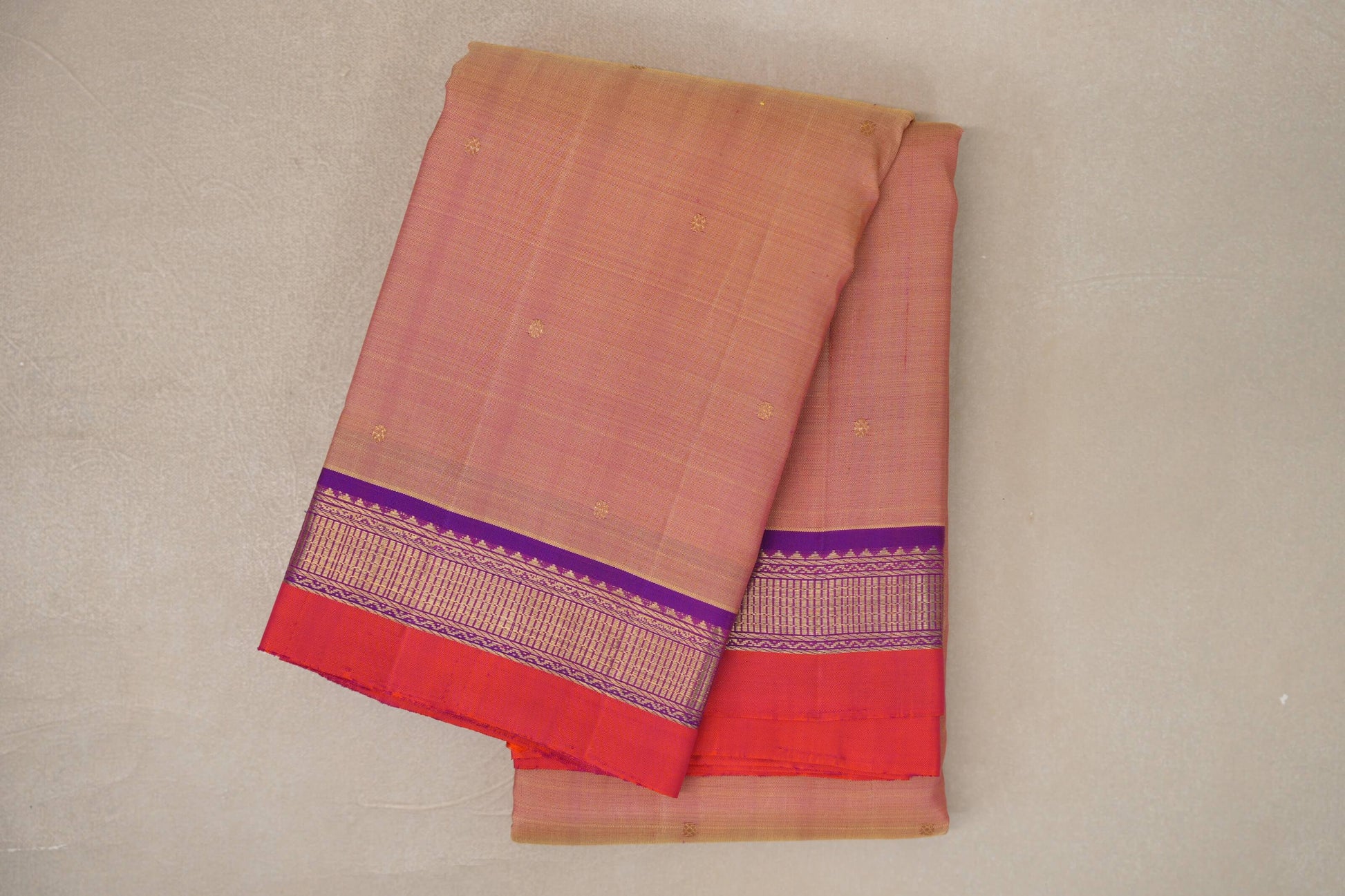 Dual Tone of Yellow & Green Vintage Kanjivaram Silk Saree