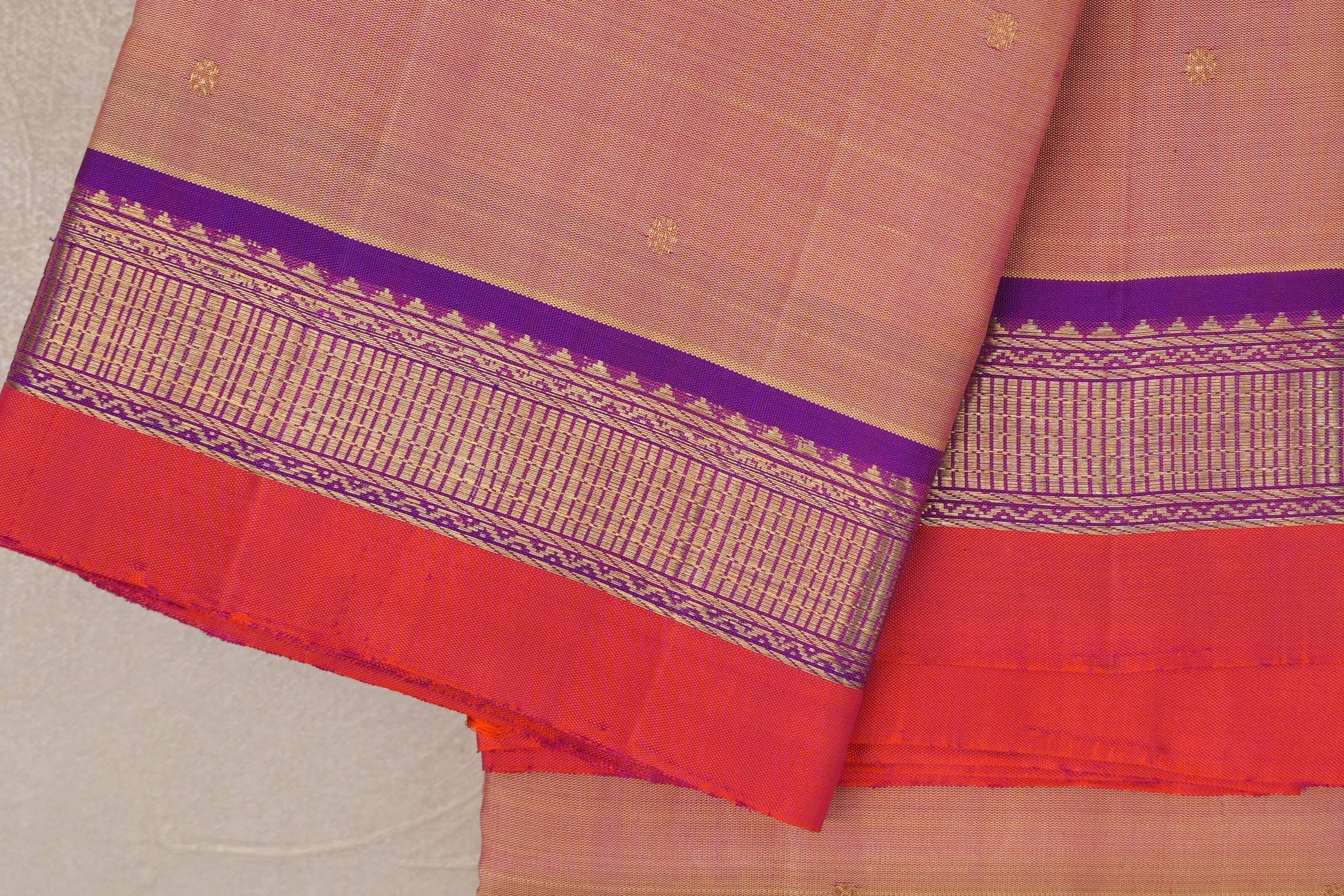 Dual Tone of Yellow & Green Vintage Kanjivaram Silk Saree border