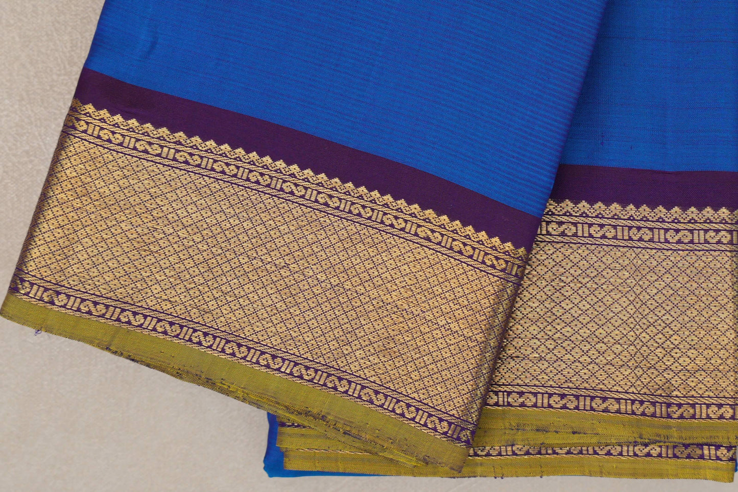 Classic Blue with deep violet Vintage Kanjivaram Silk Saree by Shreenivas Silks PSSR019681