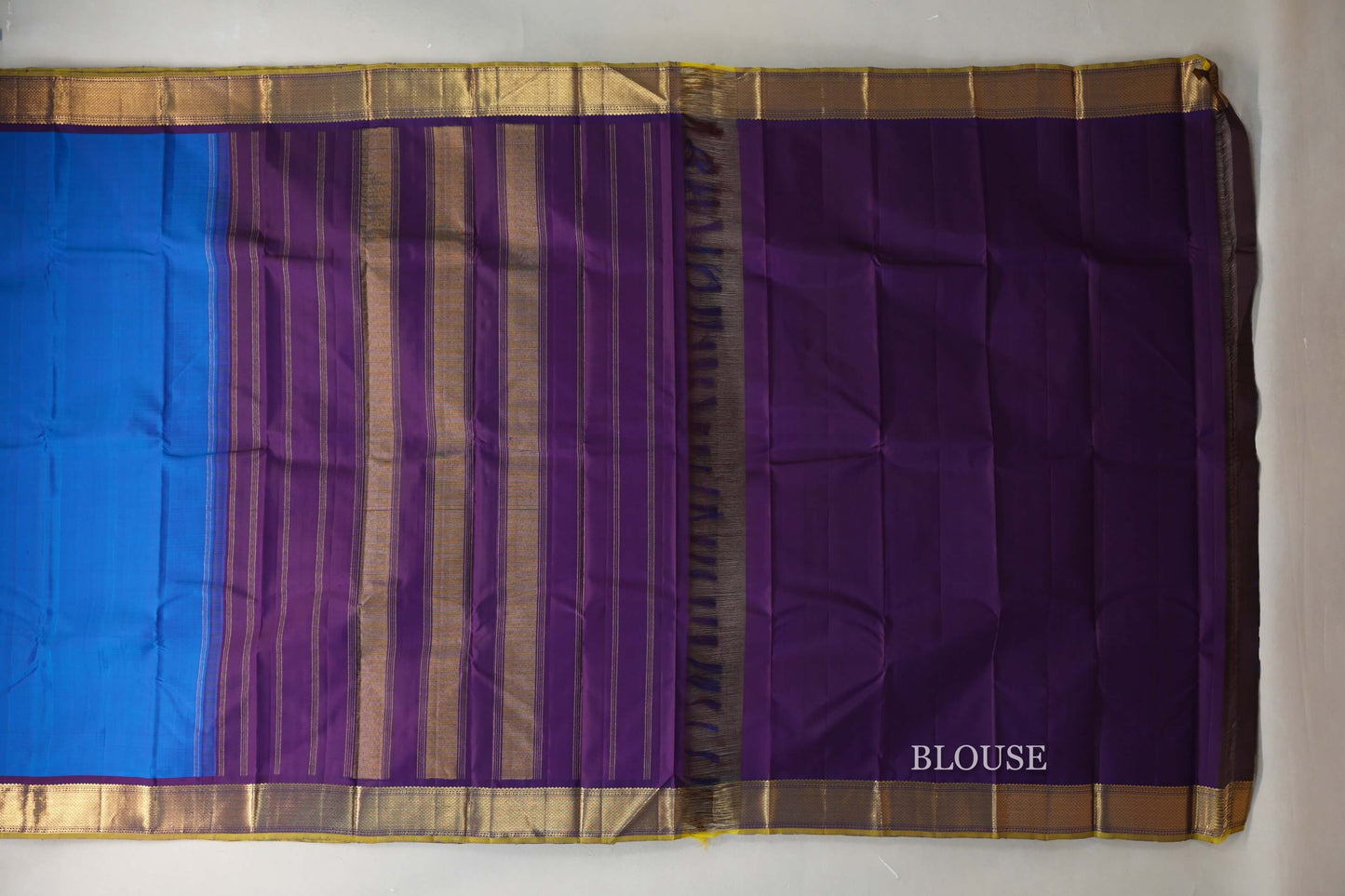 Classic Blue with deep violet Vintage Kanjivaram Silk Saree by Shreenivas Silks PSSR019681