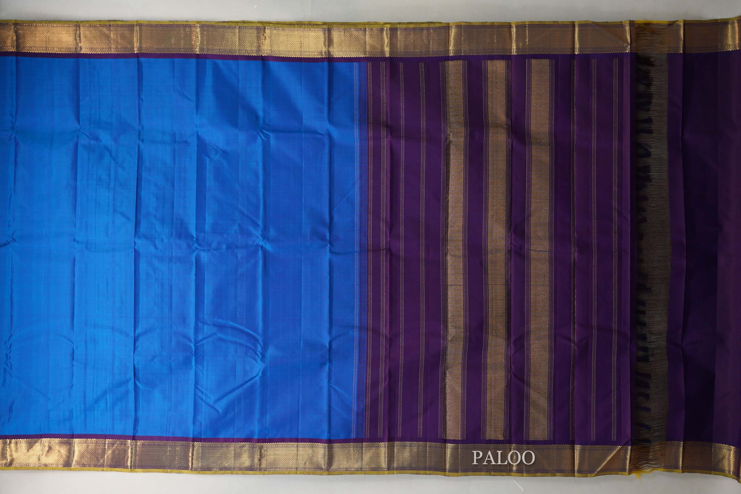Classic Blue with deep violet Vintage Kanjivaram Silk Saree by Shreenivas Silks PSSR019681
