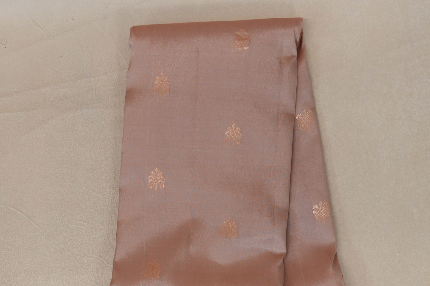 Mushroom Brown with Deep blue borders Light Weight Kanchipuram Silk Saree by Shreenivas Silks PSSR019686