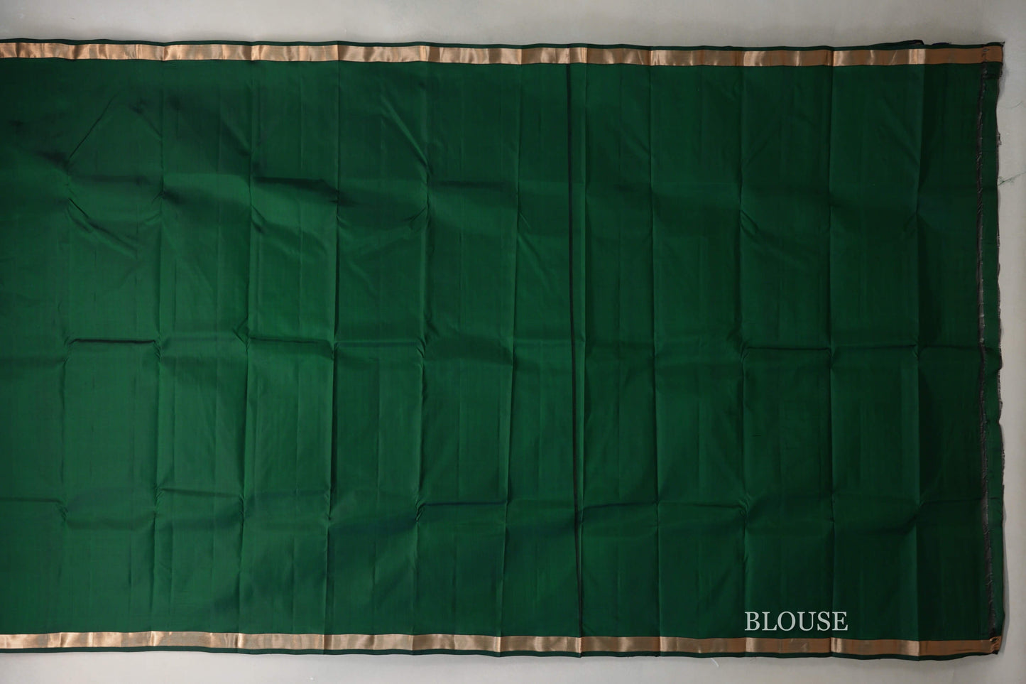 Bottle Green Light Weight Kanjivaram Silk Saree blouse