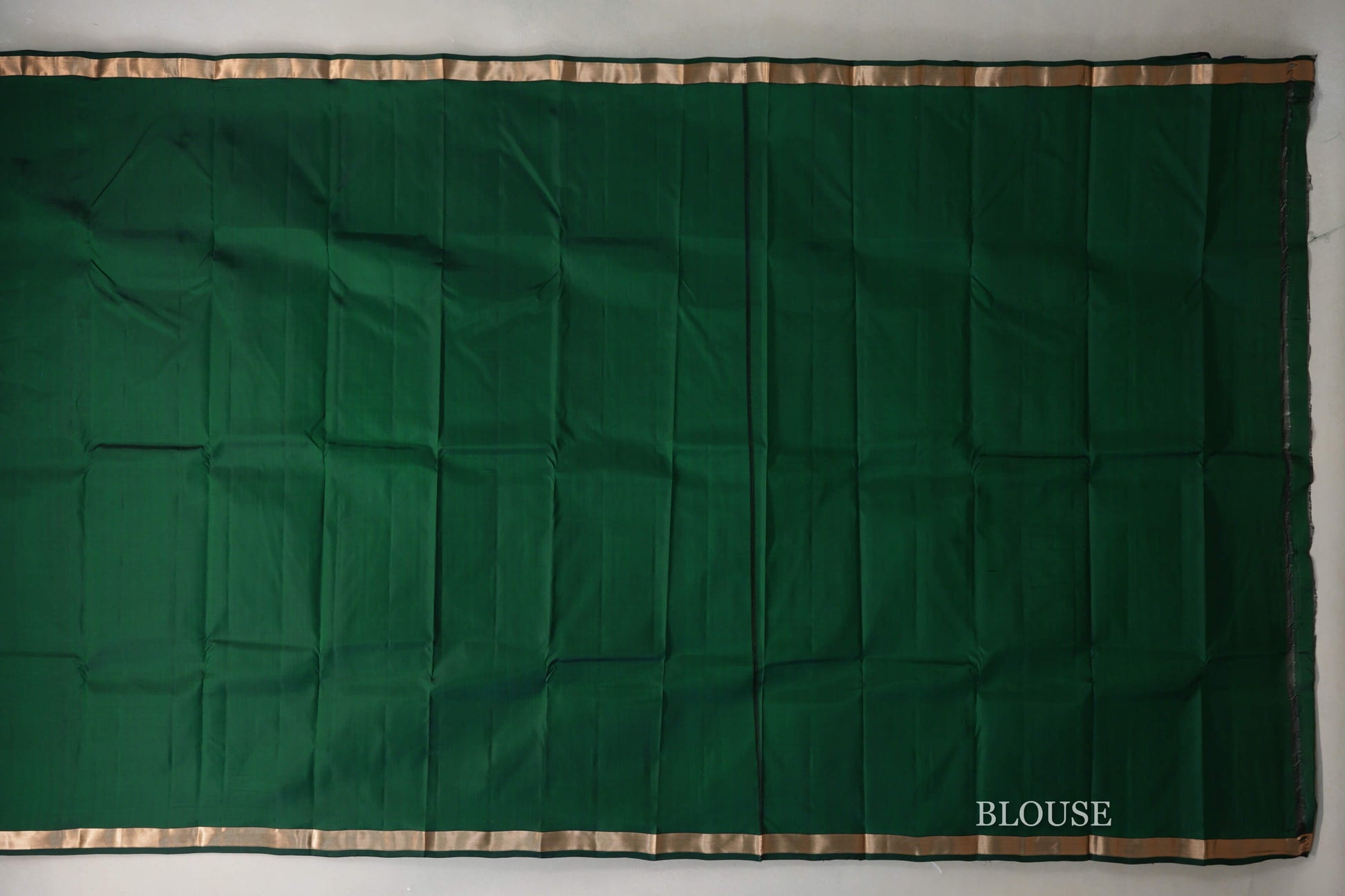 Bottle Green Light Weight Kanjivaram Silk Saree blouse