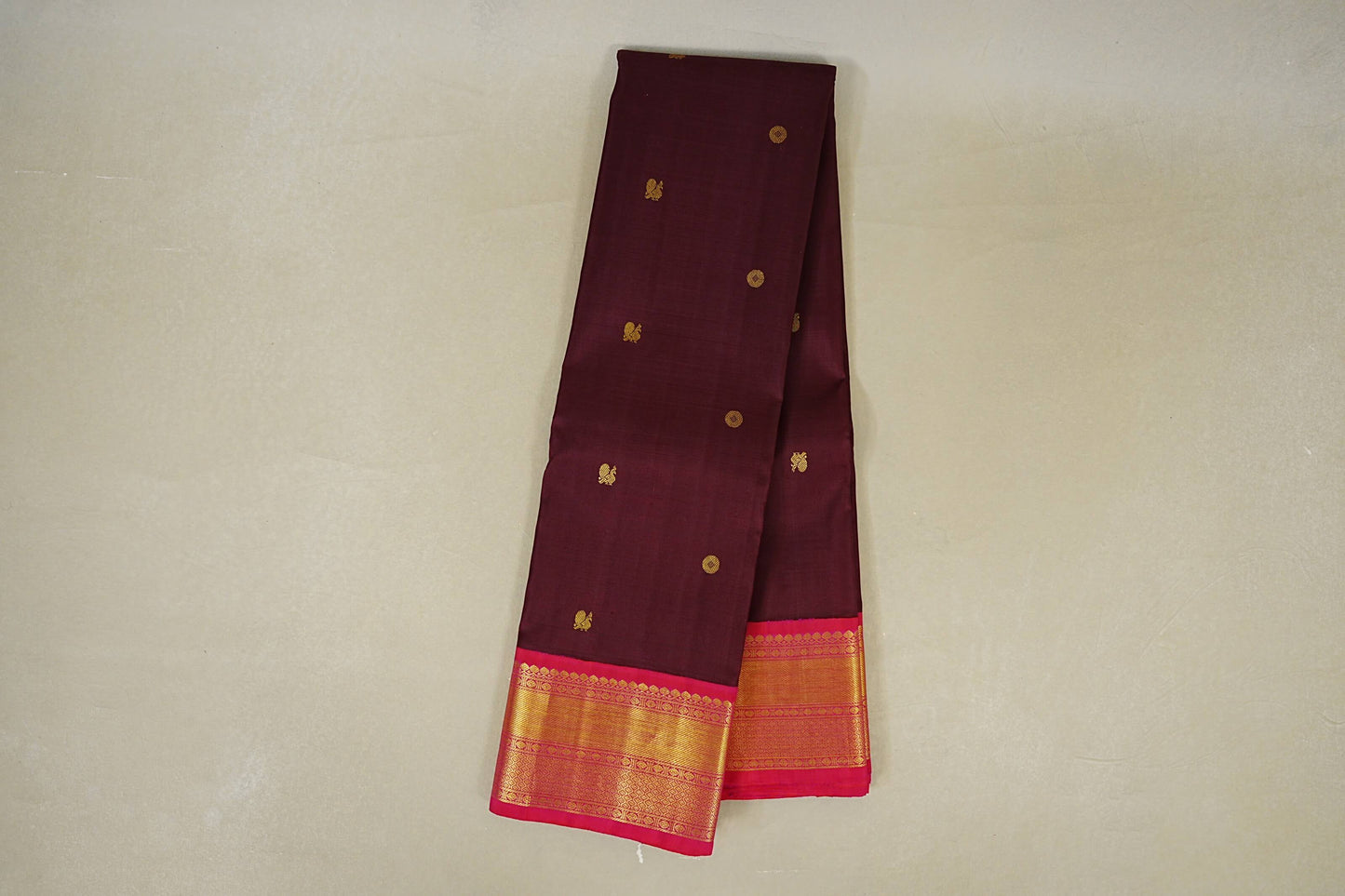 Deep Wine Maroon Vintage Kanjivaram Silk Saree  online