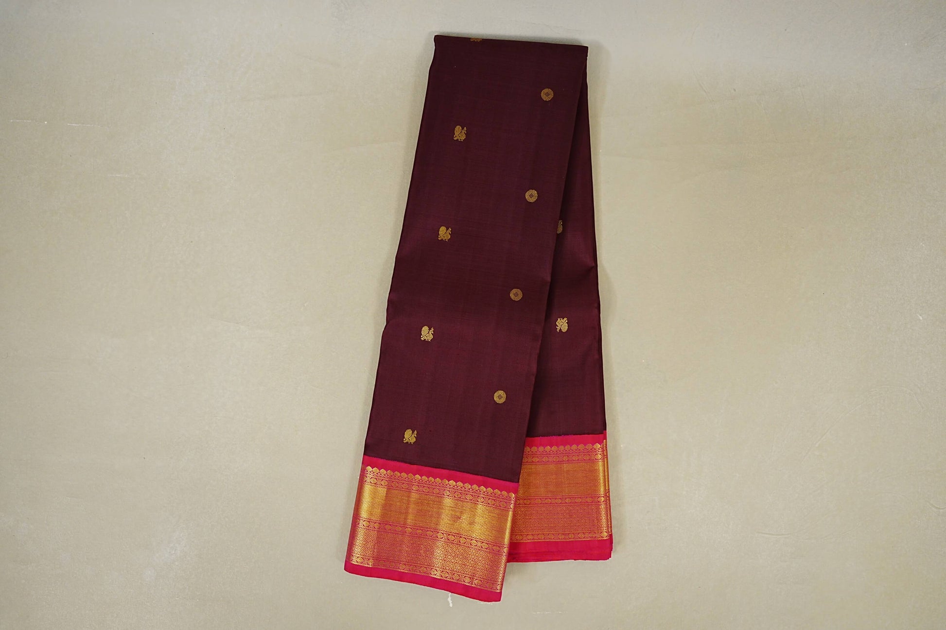 Deep Wine Maroon Vintage Kanjivaram Silk Saree  online