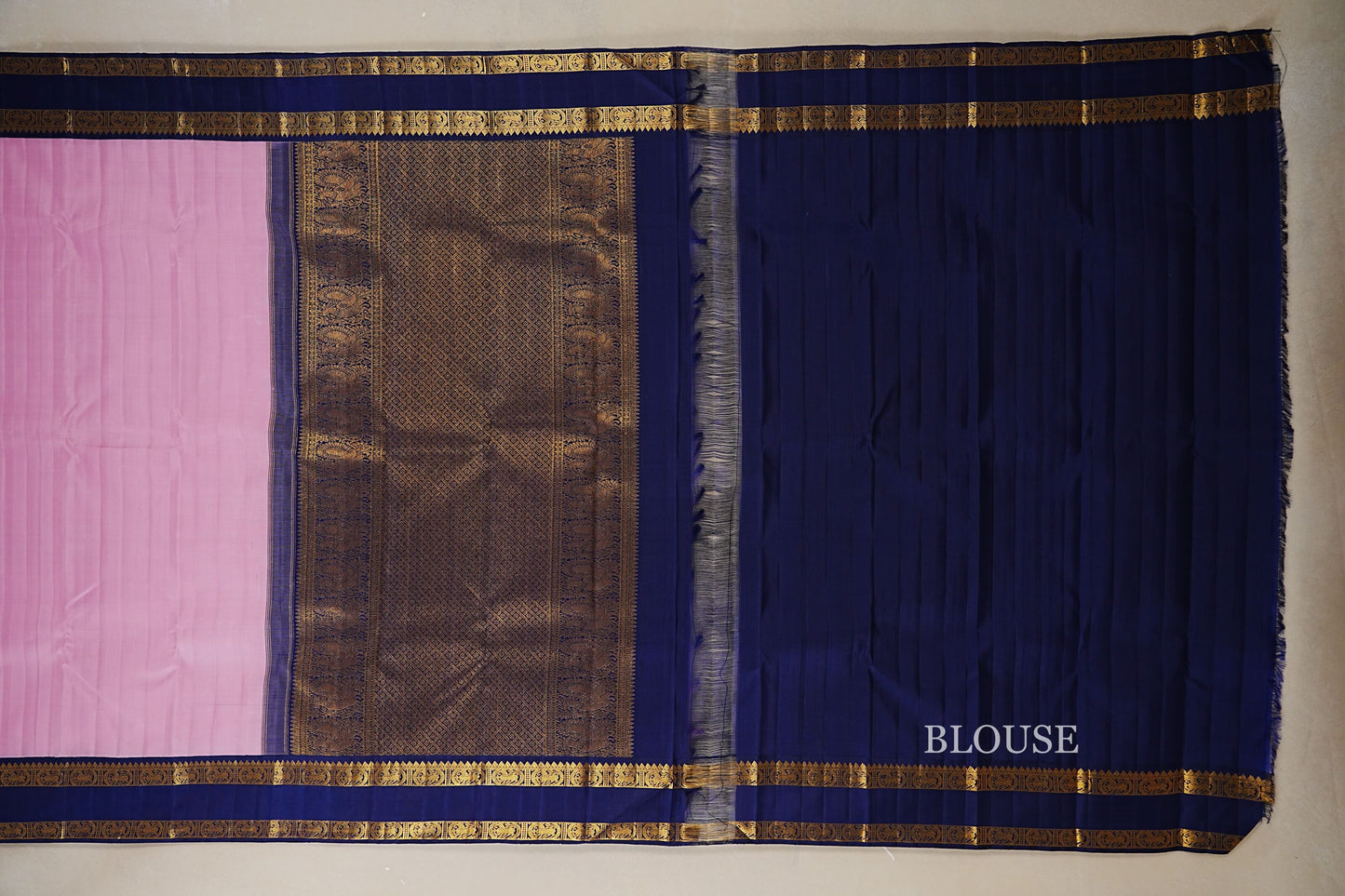 Light Pink  Kanjivaram Silk Saree  blouse