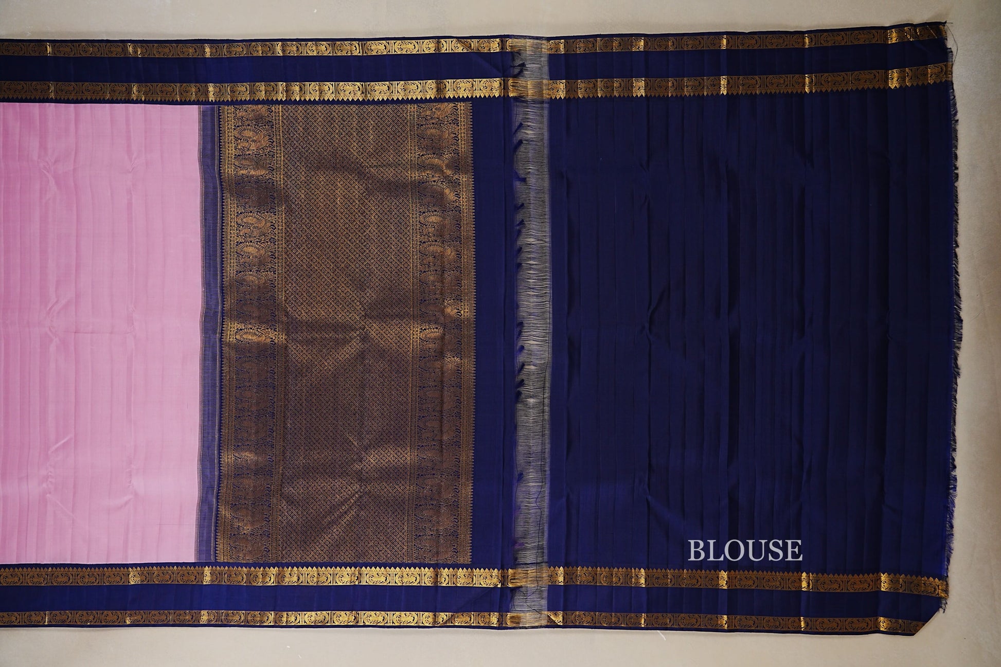 Light Pink  Kanjivaram Silk Saree  blouse