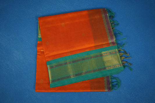 Fanta orange vintage silk cotton saree