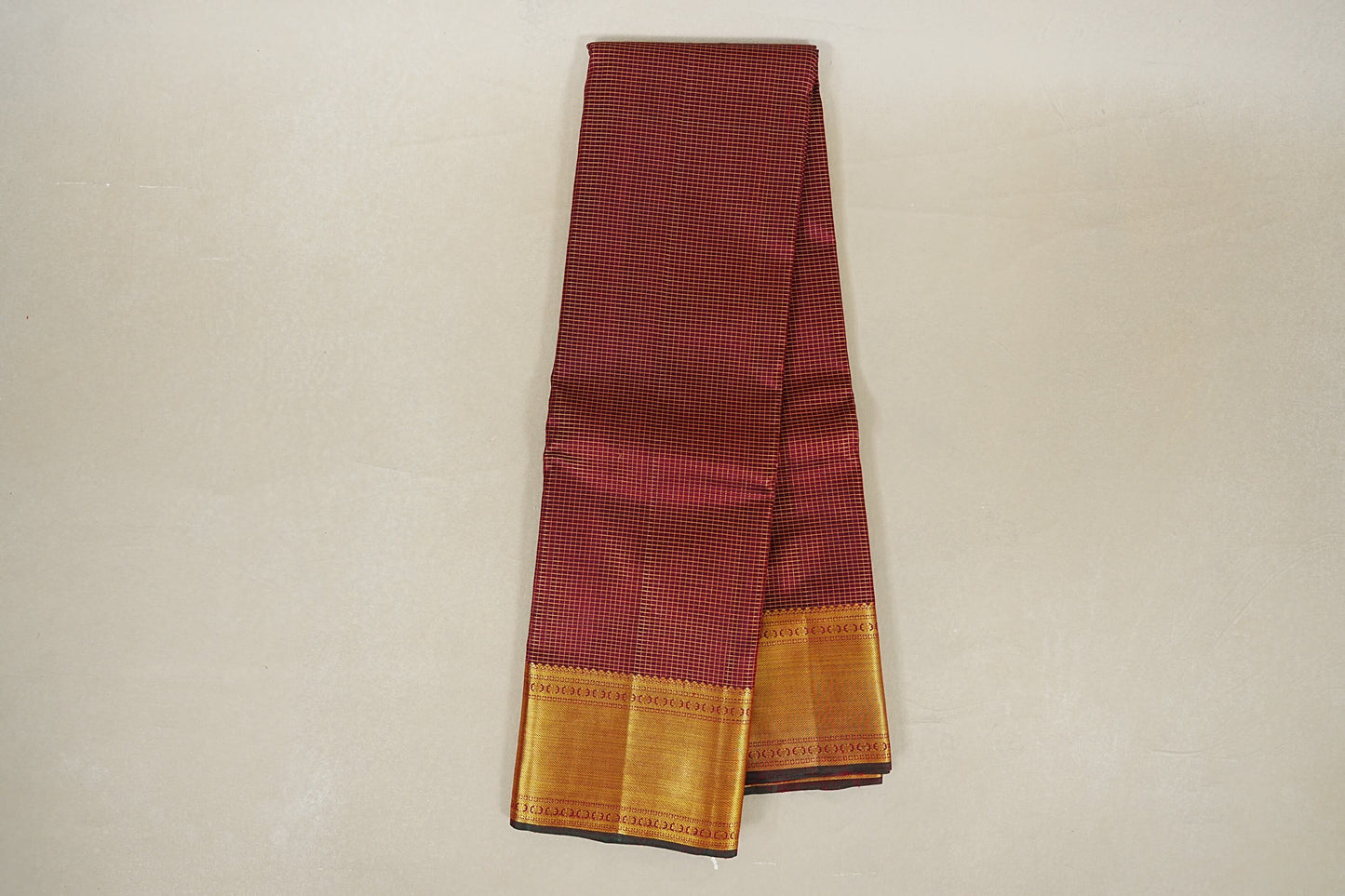 Maroon Zari Checks Vintage Kanjivaram Silk Saree  online