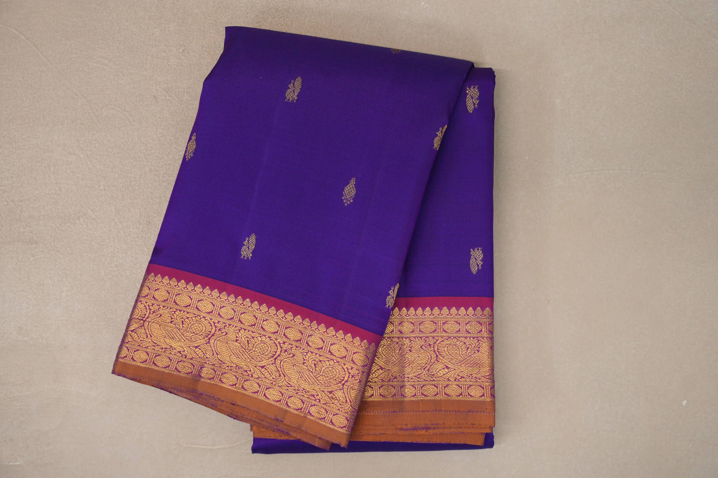 Indigo Violet Vintage Kanjivaram Silk Saree