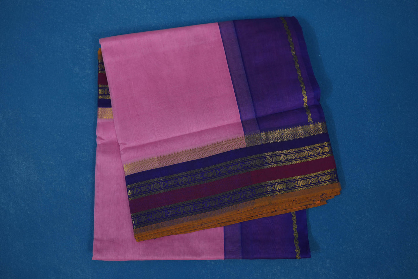 Baby pink vintage silk cotton saree