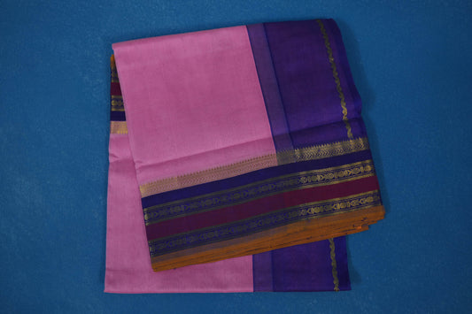 Baby pink vintage silk cotton saree