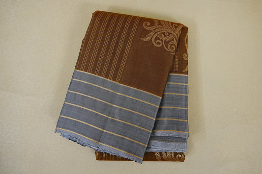 Medium Brown Light Weight Kanchipuram Silk Saree