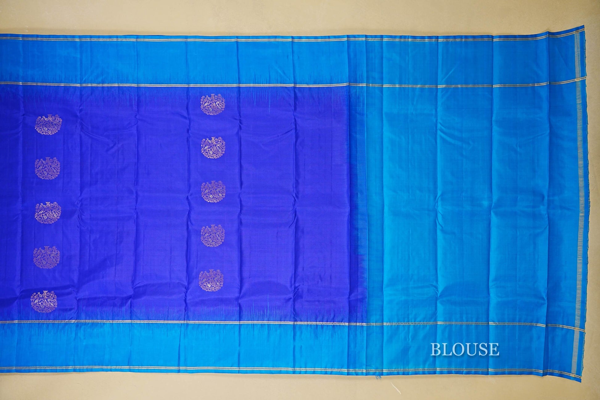 Royal Blue Light Weight Kanchipuram Silk Saree blouse