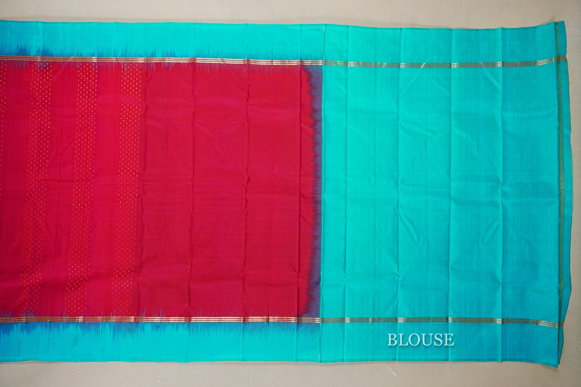 Rani Pink Light Weight Kanchipuram Silk Saree blouse
