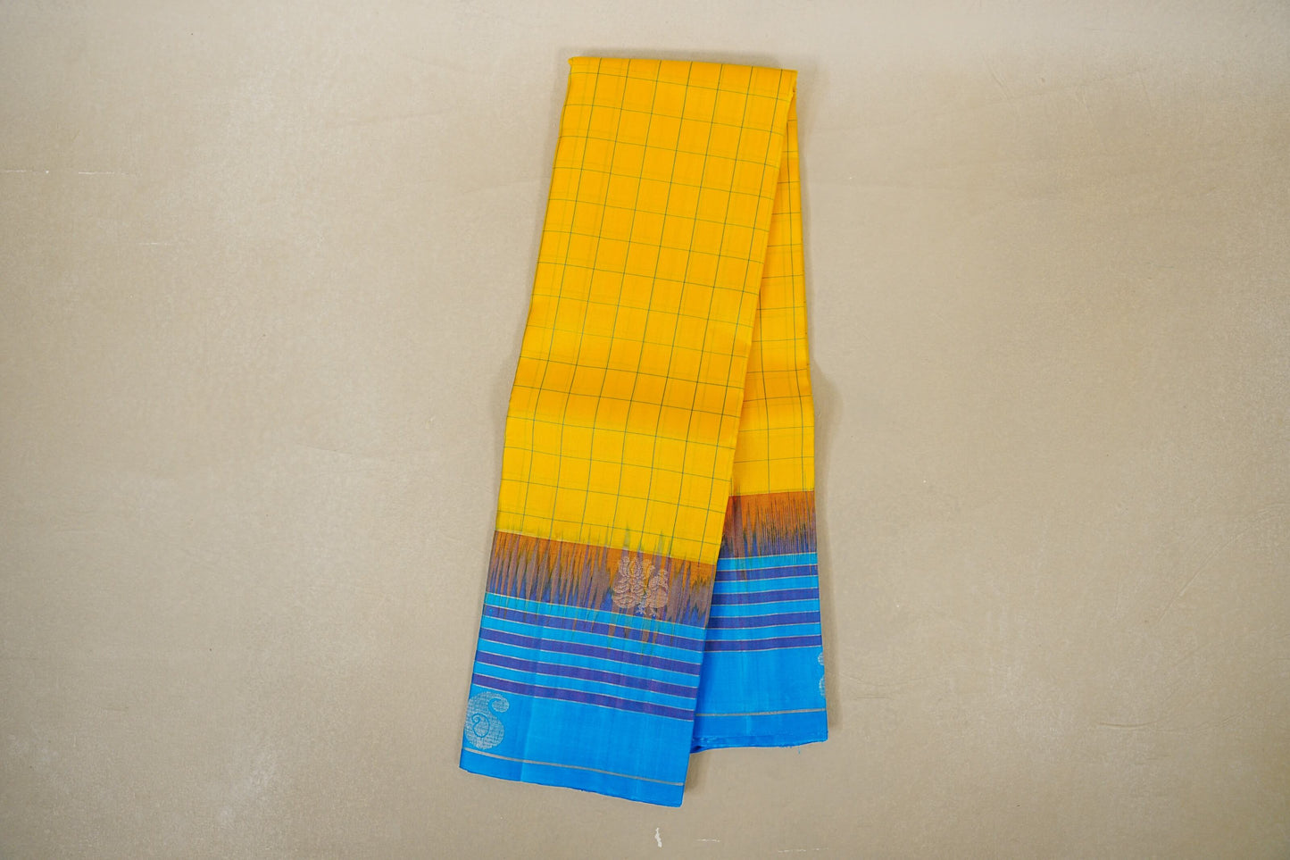 Bright Yellow Light Weight Kanchipuram Silk Saree online