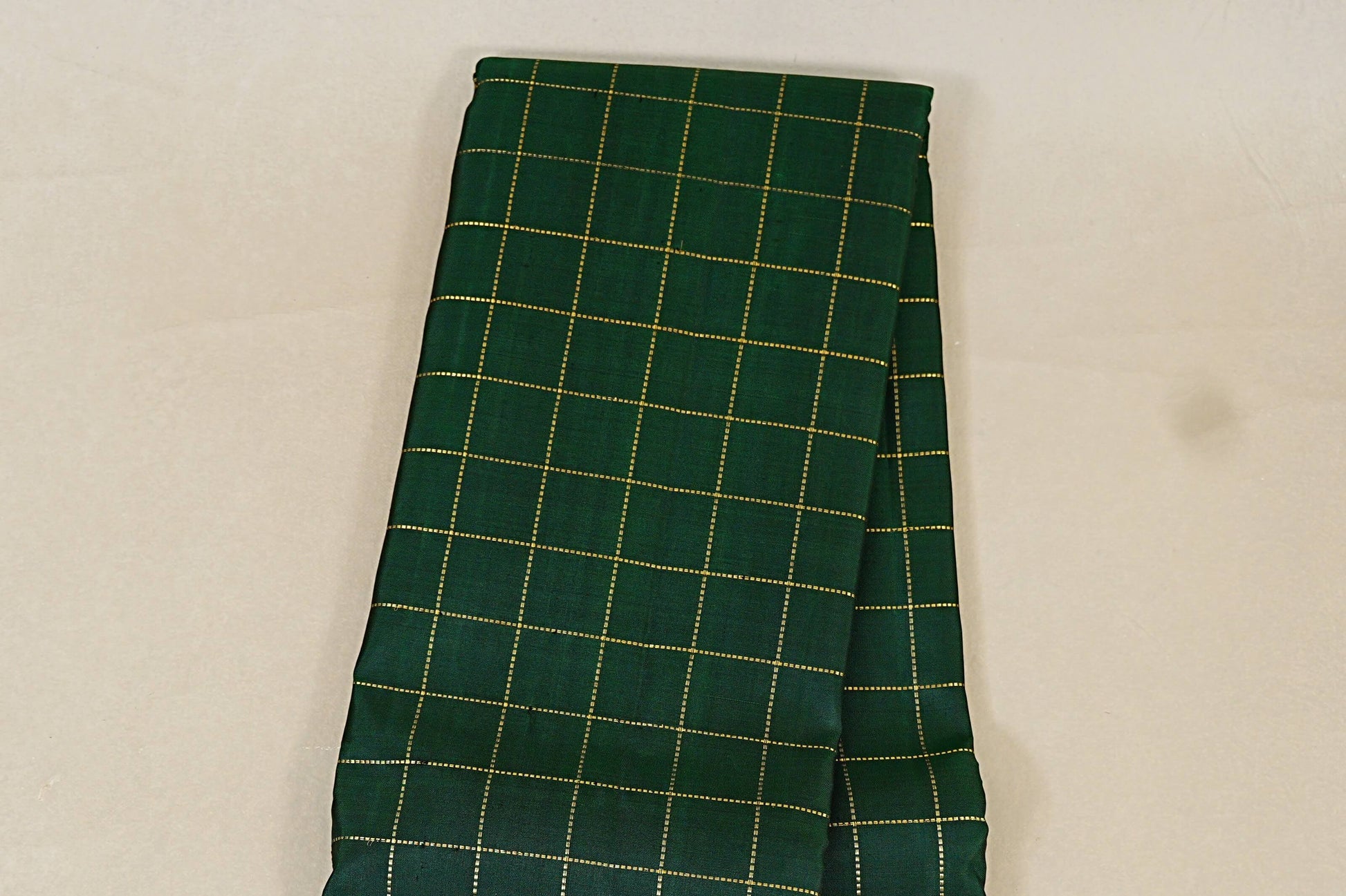 Bottle Green Vintage Kanjivaram Silk Saree  body zoom