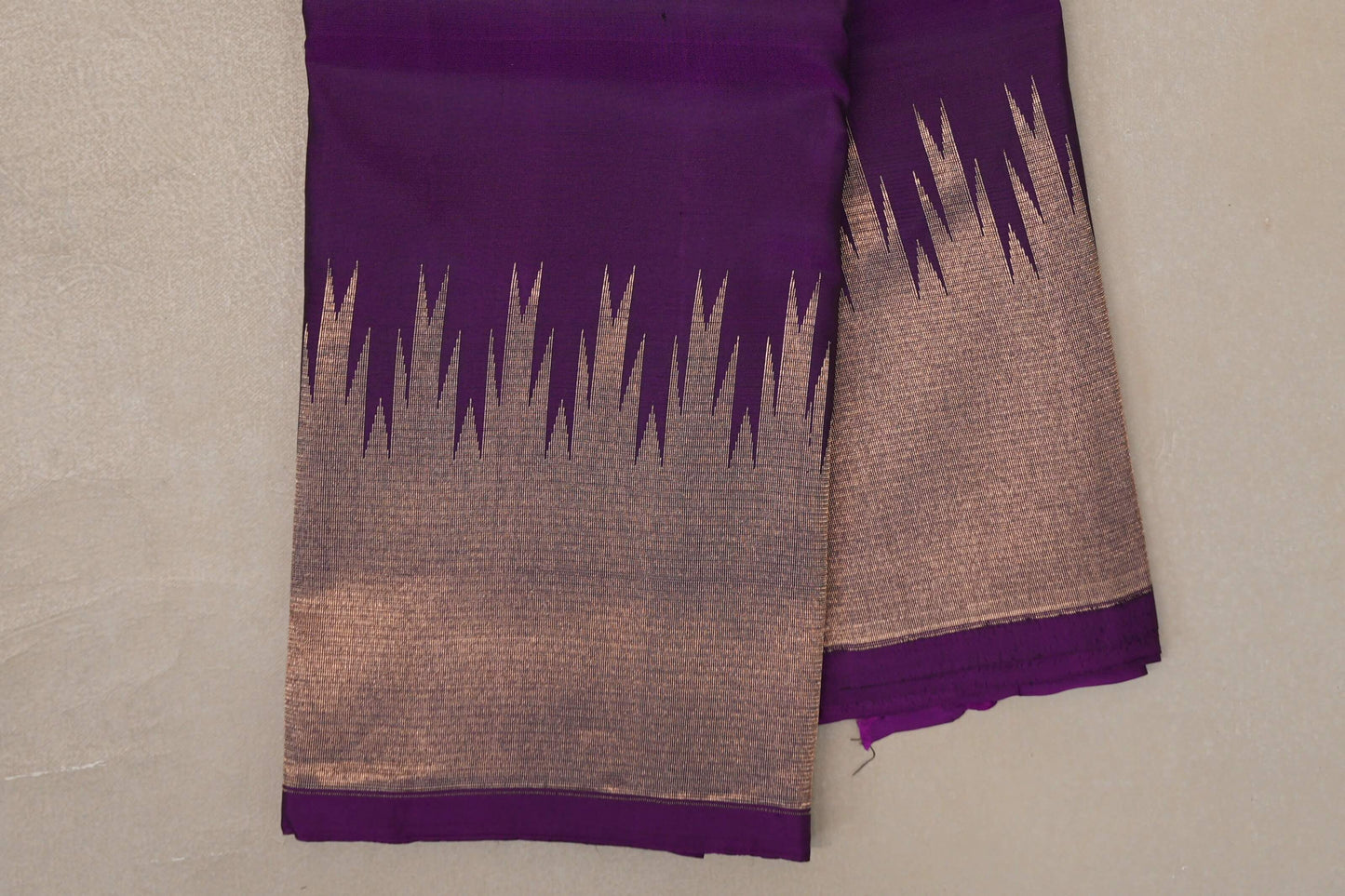 Purple Light Weight Kanchipuram Silk Saree temple border