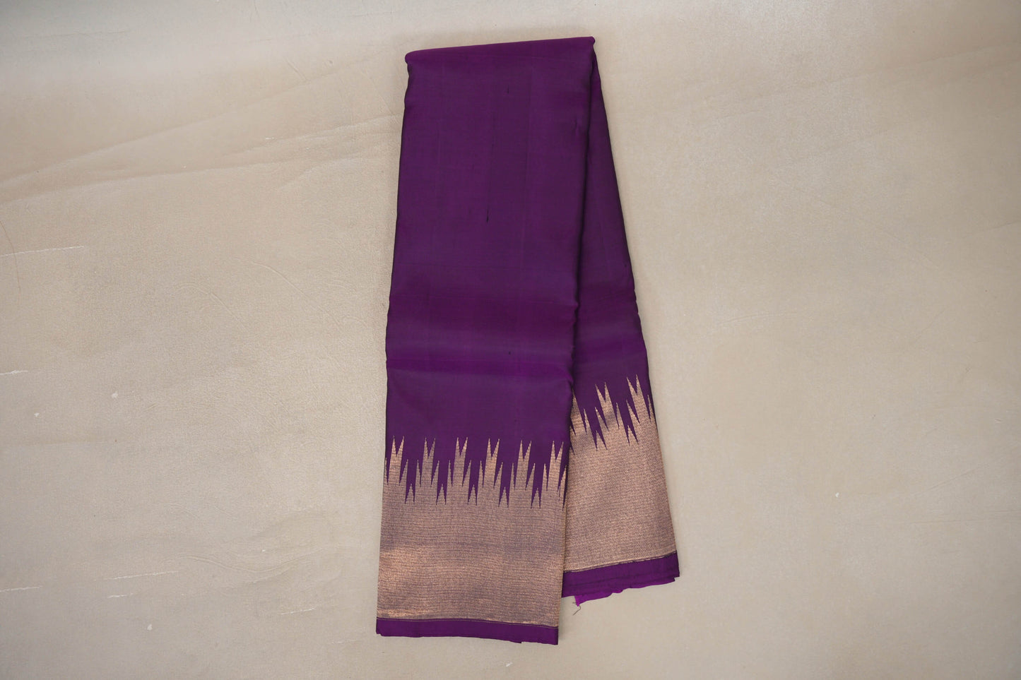 Online Purple with Temple Borders Light Weight Kanchipuram Silk Saree