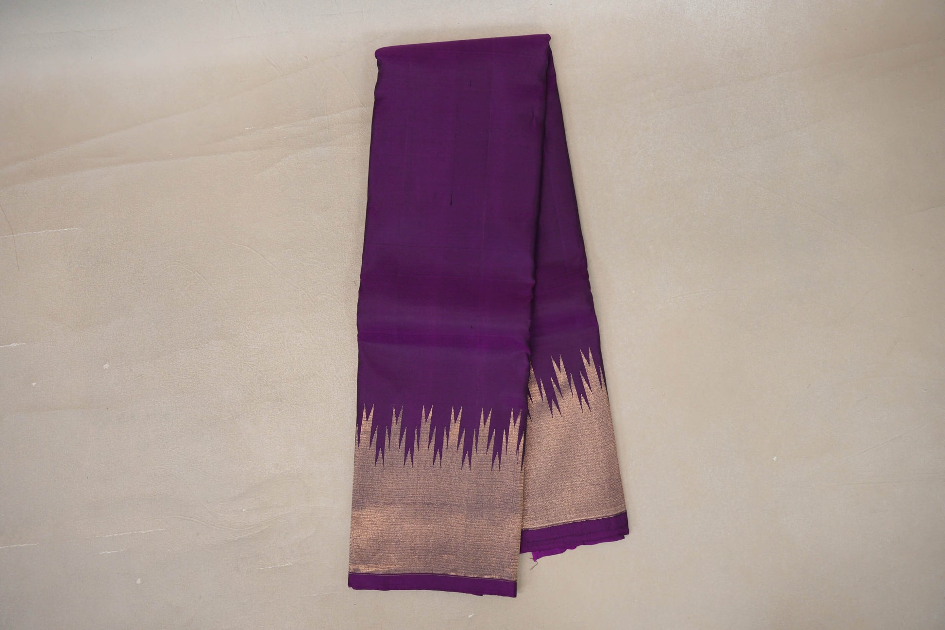 Online Purple with Temple Borders Light Weight Kanchipuram Silk Saree