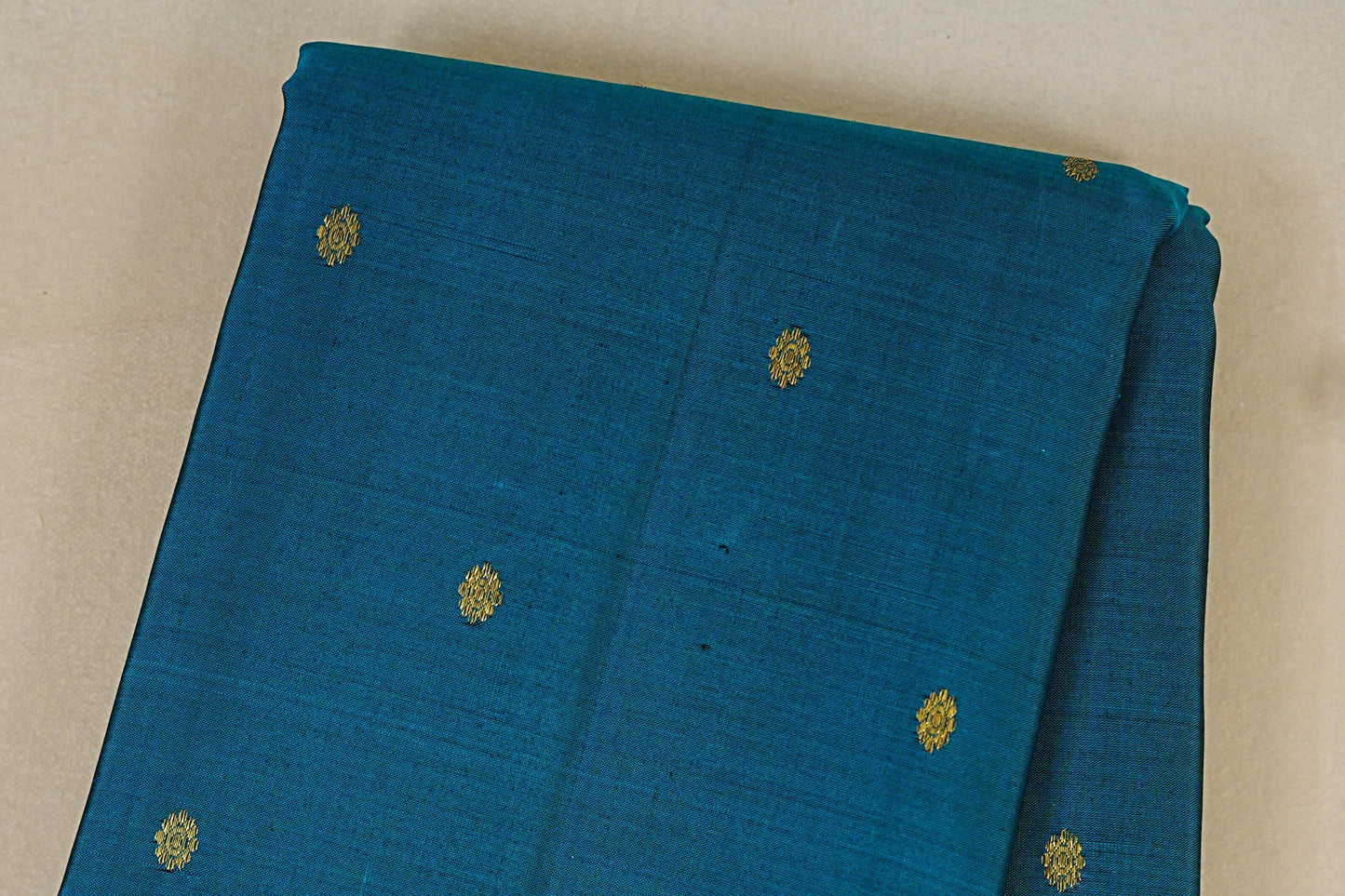 Bluish Green Vintage Kanjivaram Silk Saree border zoom