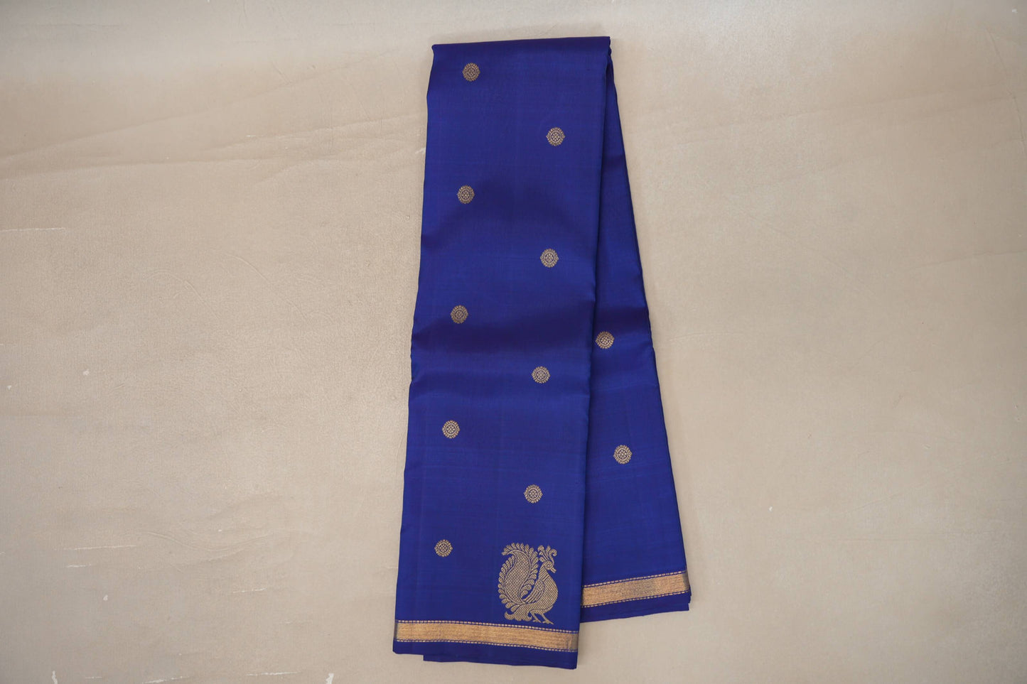 Online Deep Blue Plant Based Kanjivaram Silk Saree