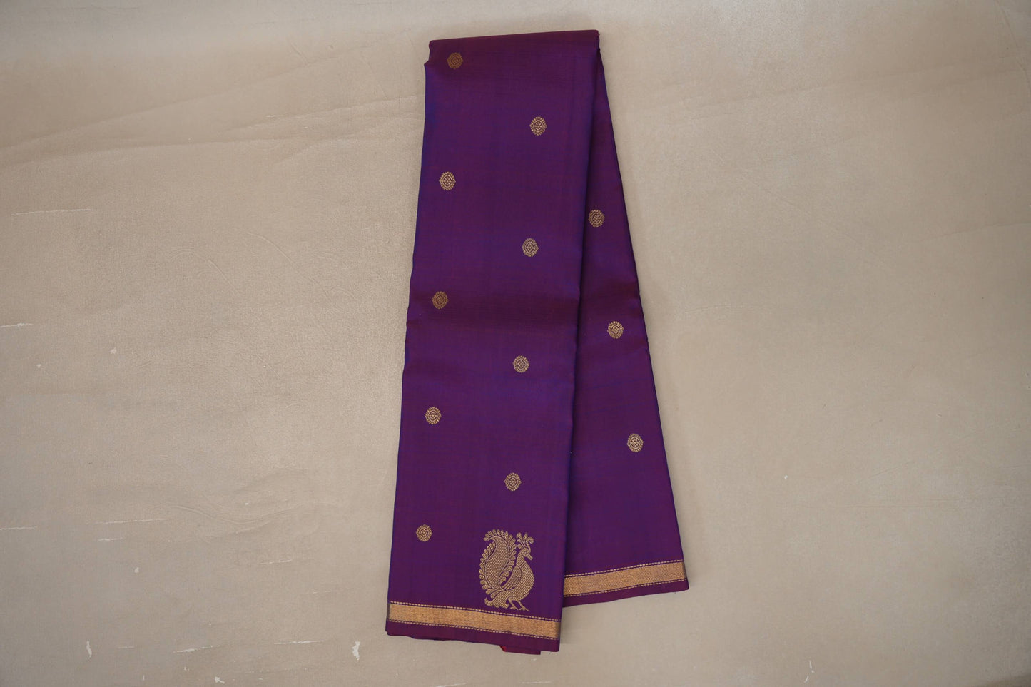 Online Dual Tone of Maroon & Blue Plant Based Kanjivaram Silk Saree
