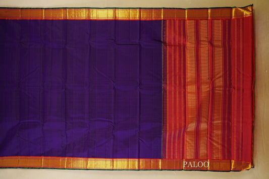 Deep Violet Vintage Kanjivaram Silk Saree paloo