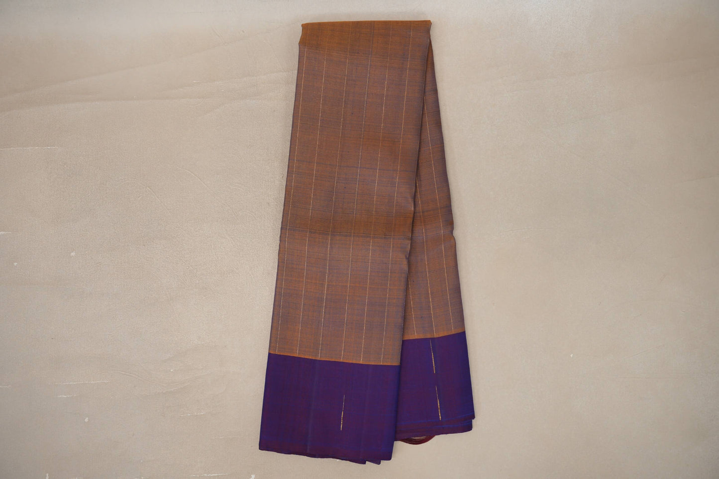 Online Dual Tone of Mustard & Deep Blue Plant Based Kanjivaram Silk Saree