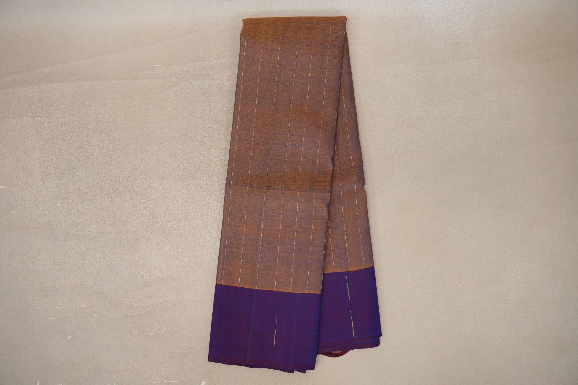 Online Dual Tone of Mustard & Deep Blue Plant Based Kanjivaram Silk Saree