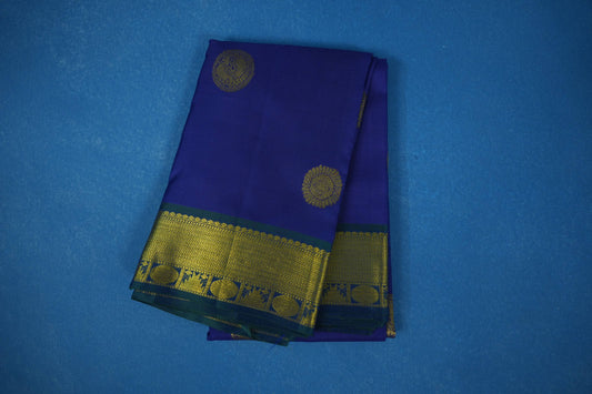 Navy blue vintage kanjivaram silk saree