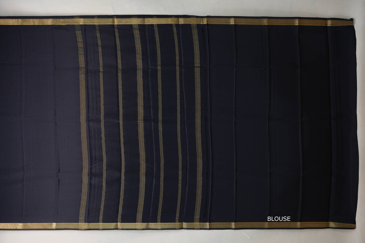 Black Mysore Silk Saree blouse