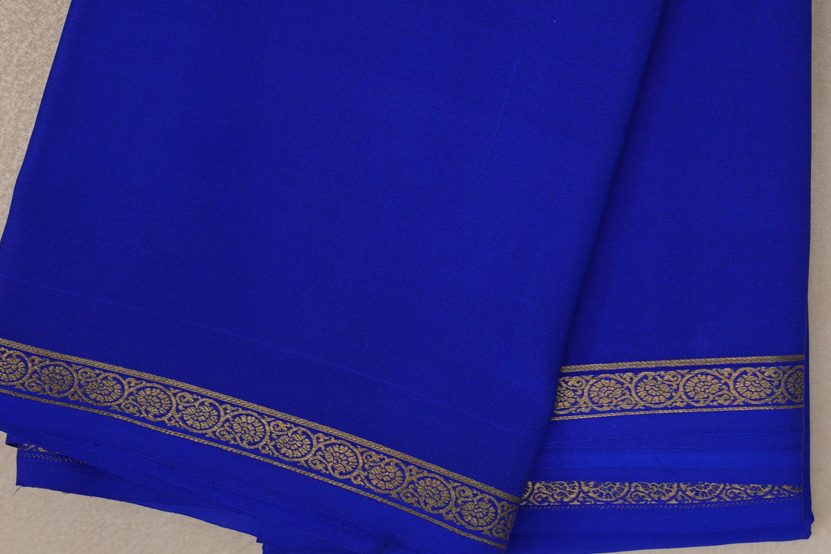 Dark Royal Blue Mysore Silk Saree border