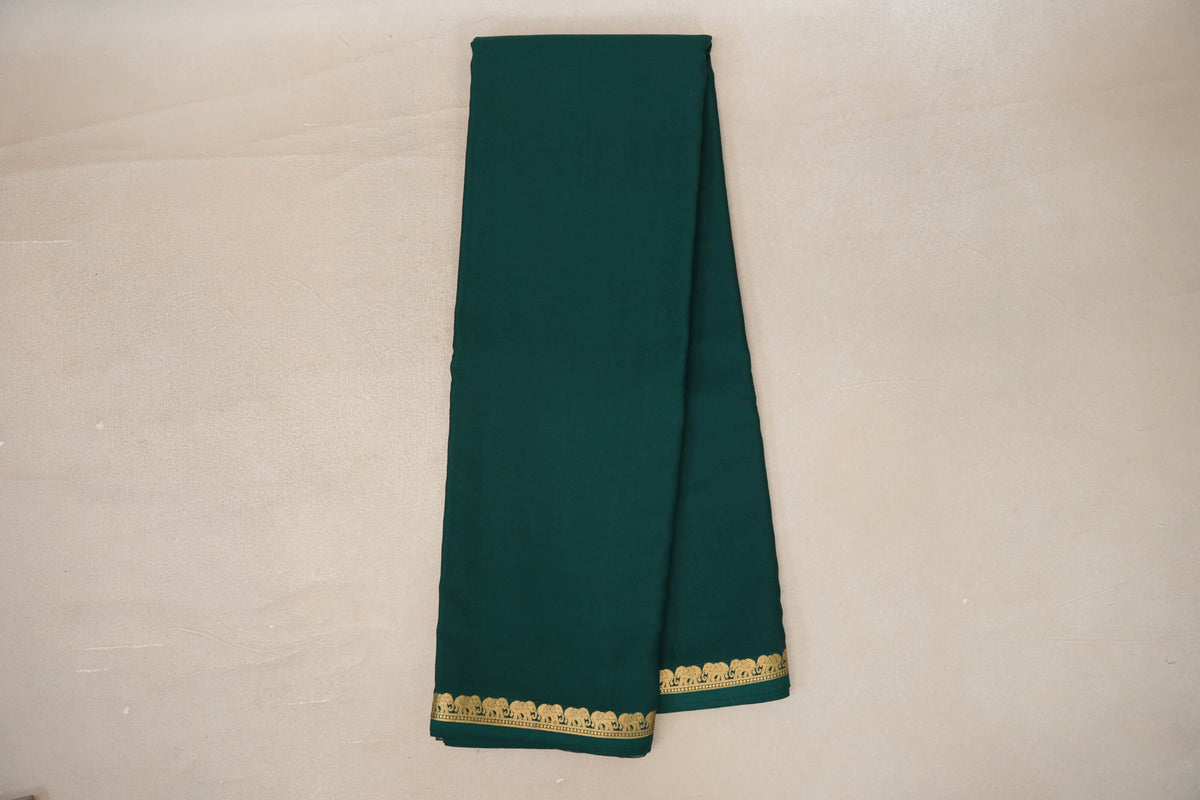 Online Dark Green Mysore Silk Saree
