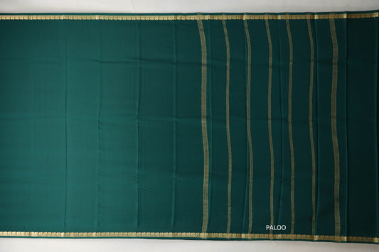 Dark Green Mysore Silk Saree