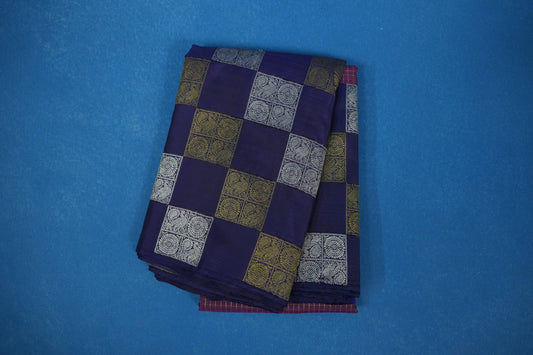 Magenta with navy blue vintage kanjivaram silk saree