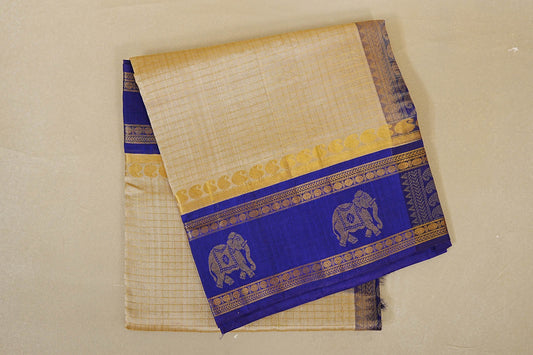 folded Cream Silk Cotton Saree